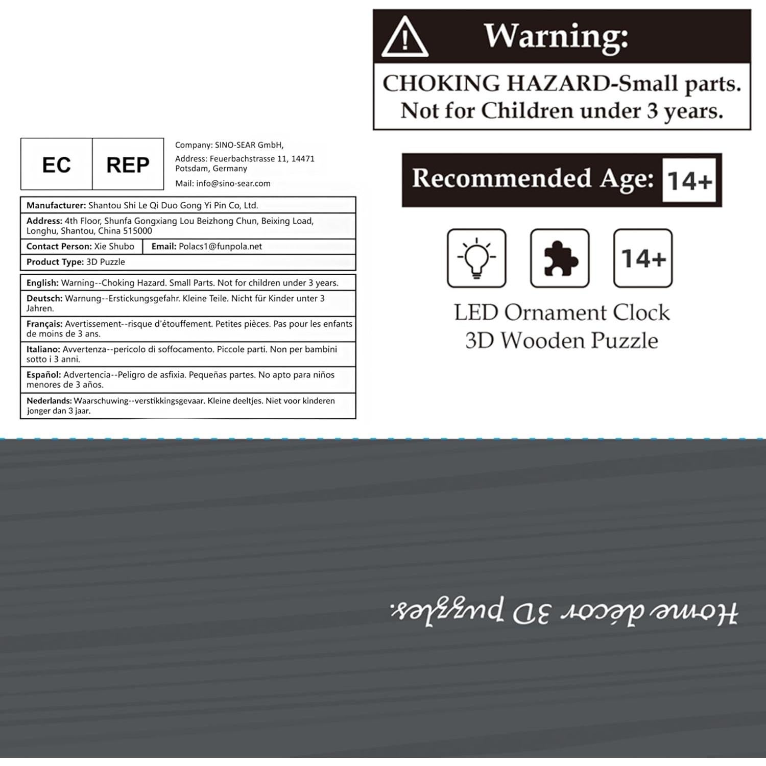 Reloj Torre LED 3D de Madera FUNPOLA - Puzzle DIY