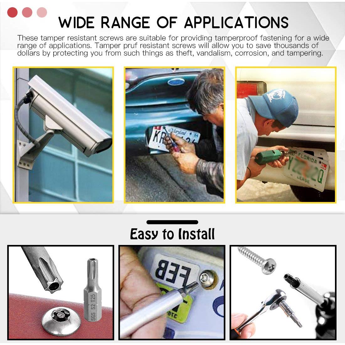 Hilitchi 50 Tornillos de Cabeza Redonda Torx Acero Inoxidable 38mm