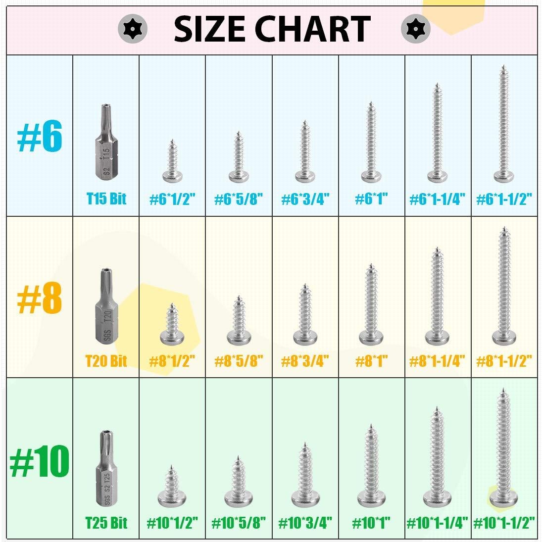 Hilitchi 50 Tornillos de Cabeza Redonda Torx Acero Inoxidable 38mm