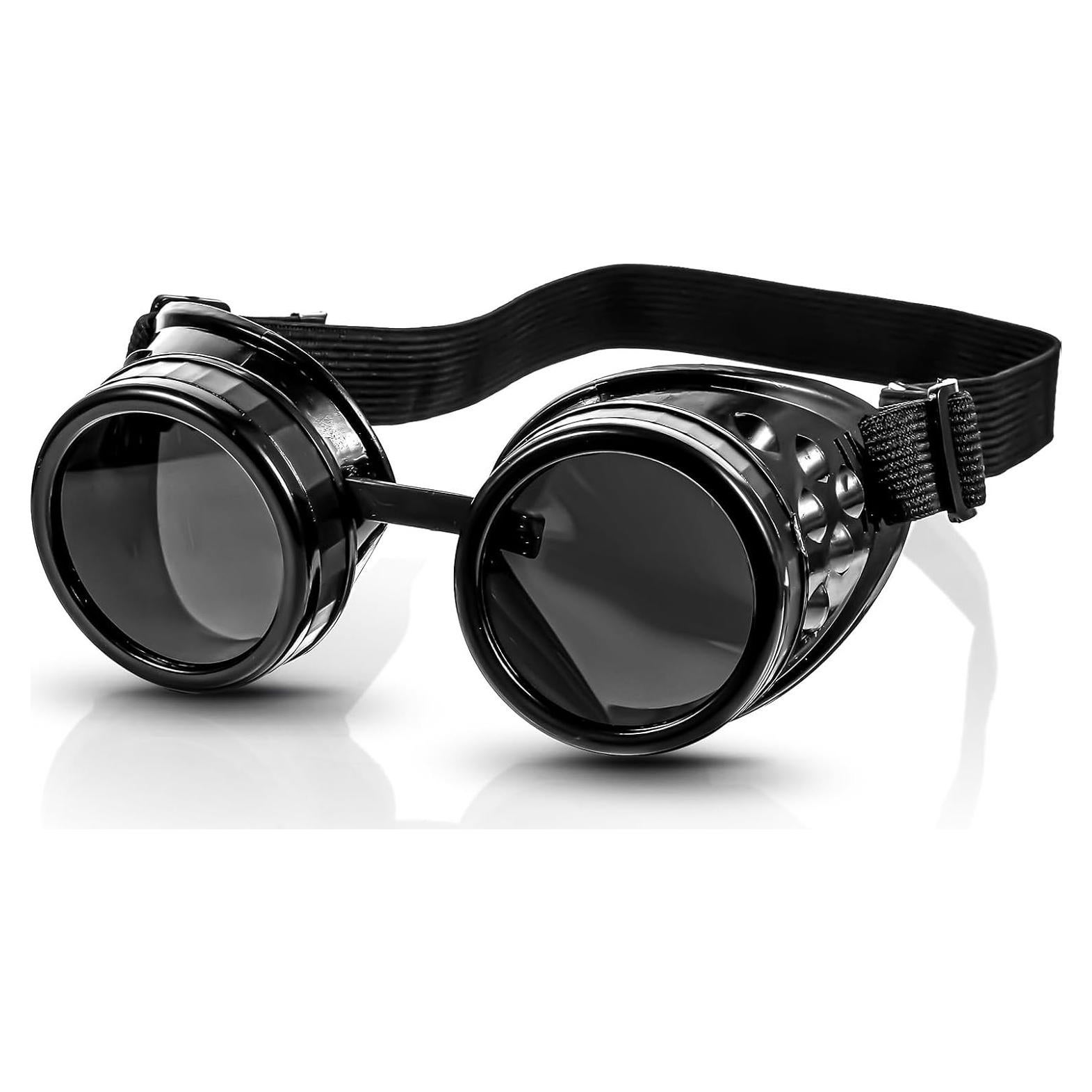 Gafas Steampunk Vintage Ajustables APLZGMG - Negro Mate