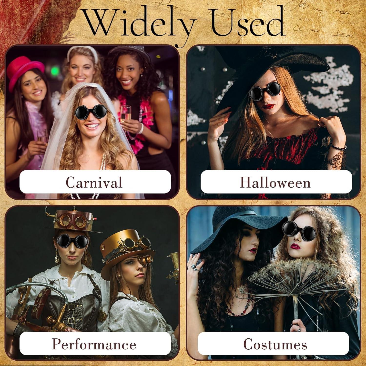 Gafas Steampunk Vintage Ajustables APLZGMG - Negro Mate