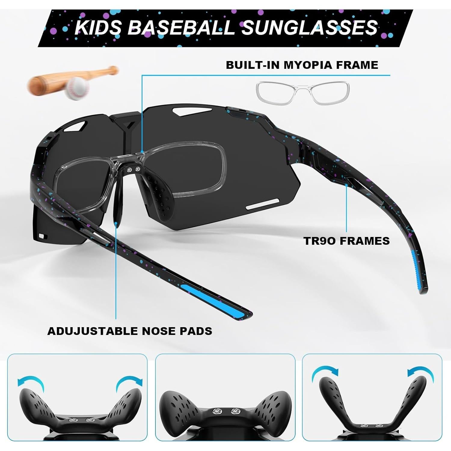 Gafas de Sol Polarizadas para Niños TR90 UV400 - Negroazul