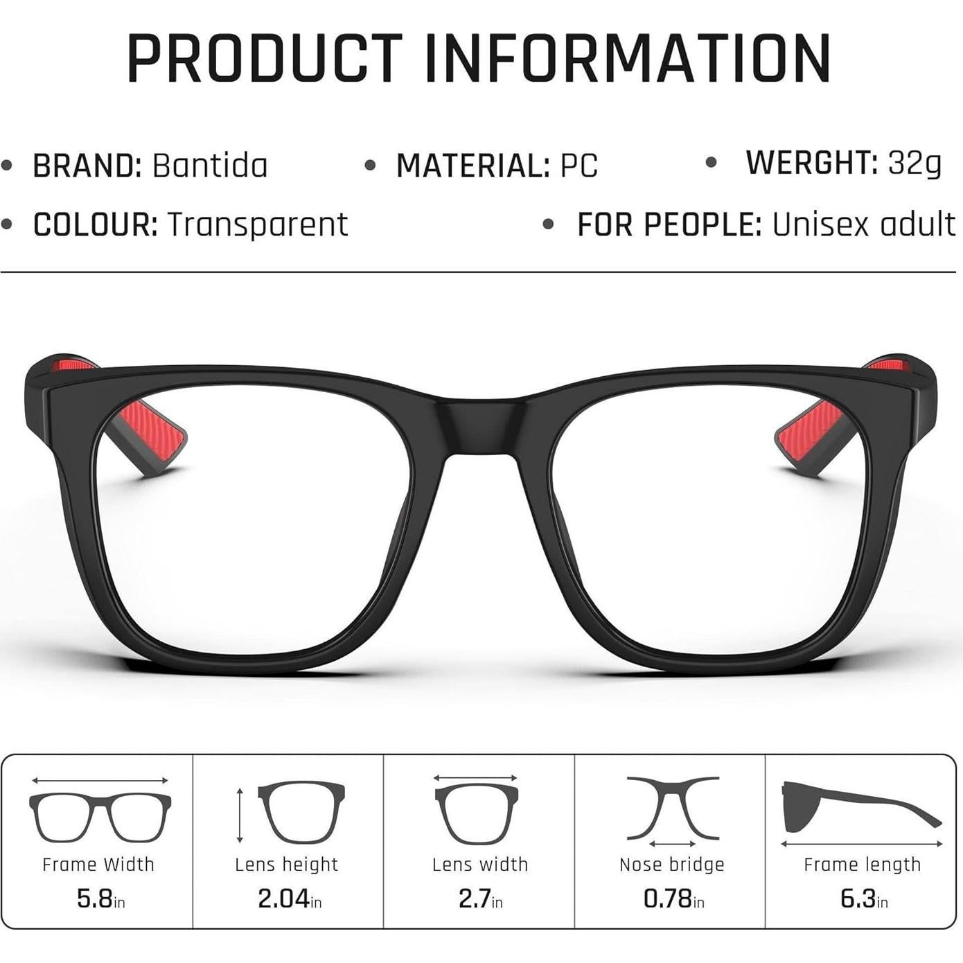 Gafas de Seguridad Antiempañante UV400 - Protección Luz Azul