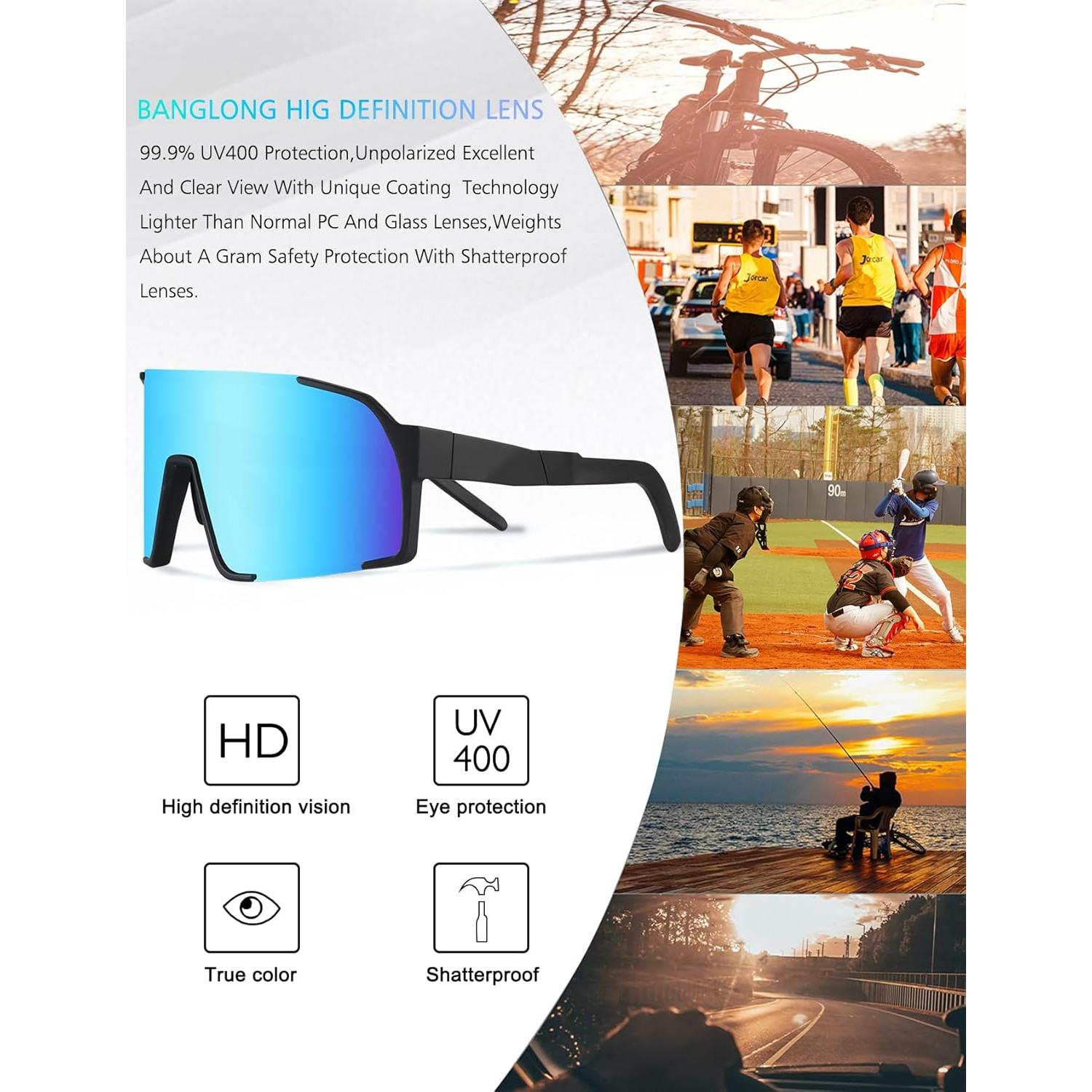 Gafas de Ciclismo BangLong Unisex con Protección UV400