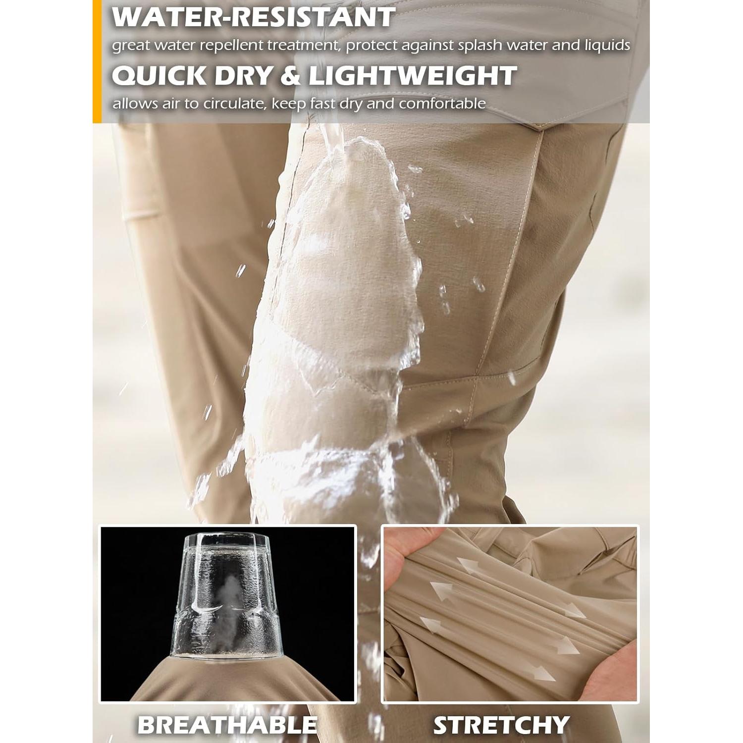 Pantalones Tácticos CARWORNIC Hombre Secado Rápido 9 Bolsillos