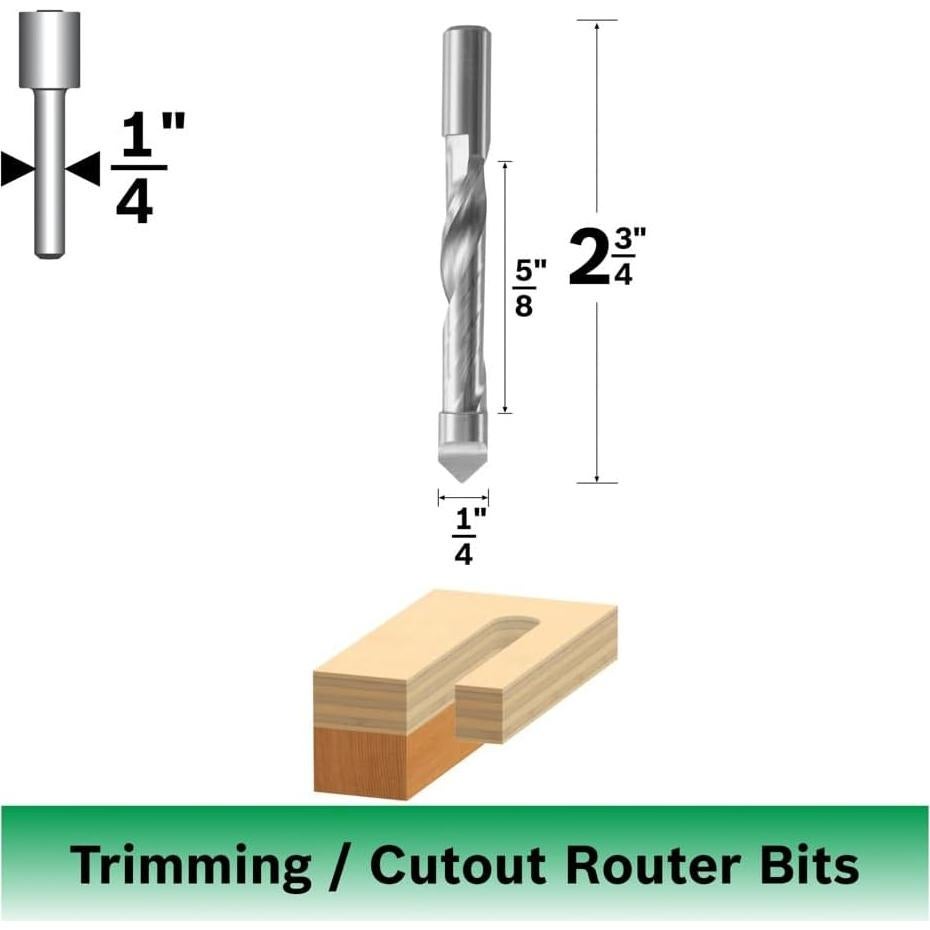 Broca de Panel Bosch 85183 6.35 mm HSS Espiral Descendente
