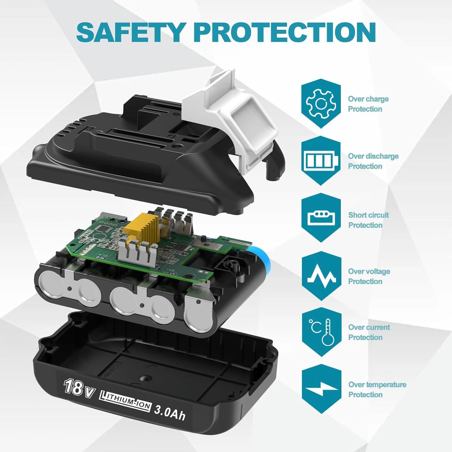 Batería de Reemplazo 3000mAh 18V CHAUNVEN para Makita