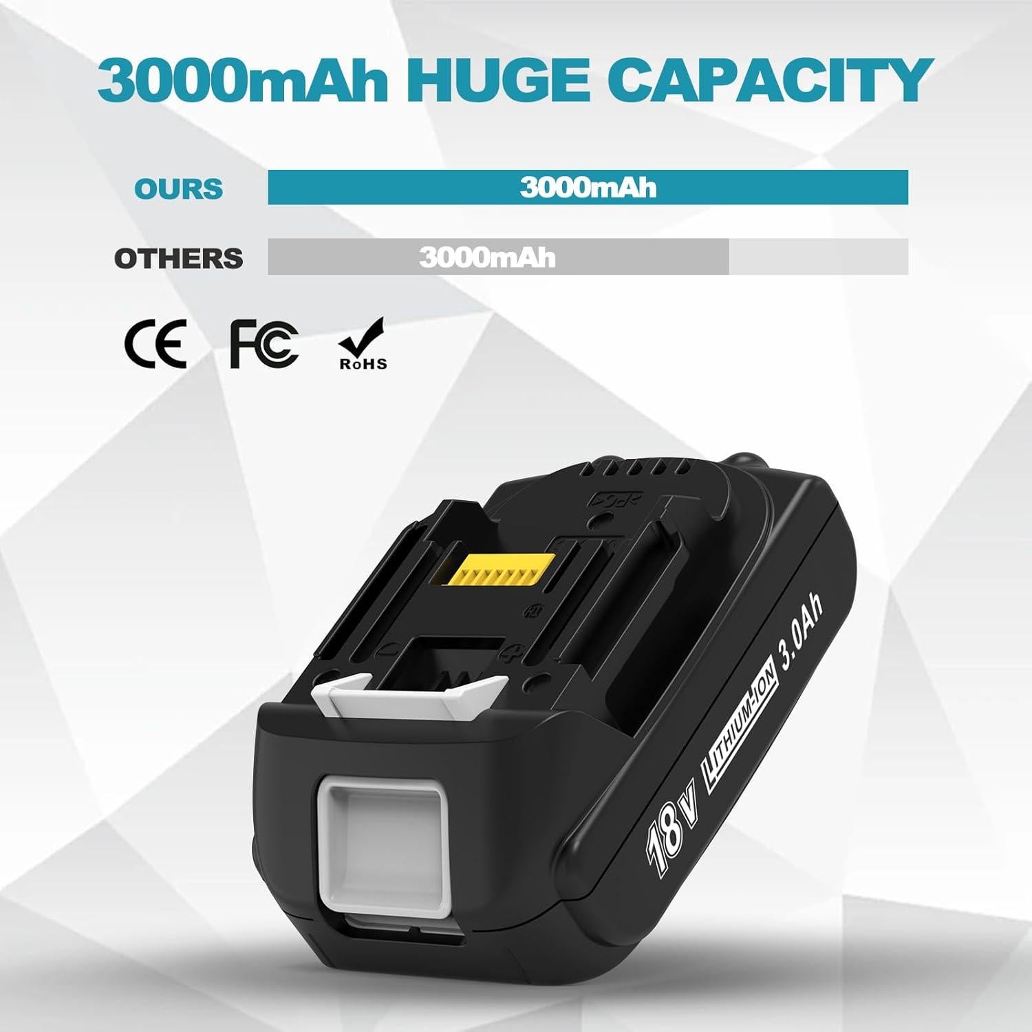 Batería de Reemplazo 3000mAh 18V CHAUNVEN para Makita