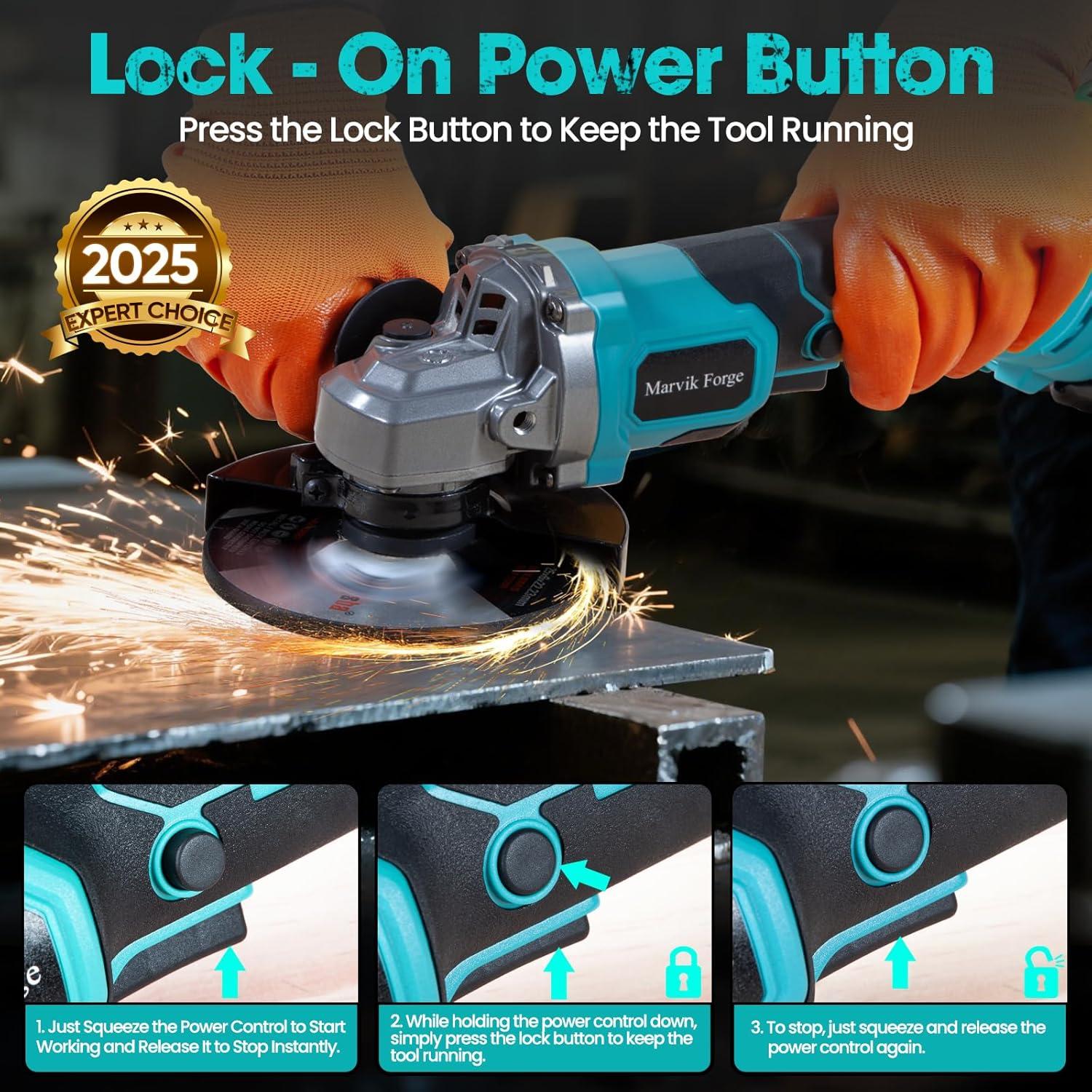 Amoladora Angular Inalámbrica Marvik Forge 18V 4-1/2" 7200 RPM