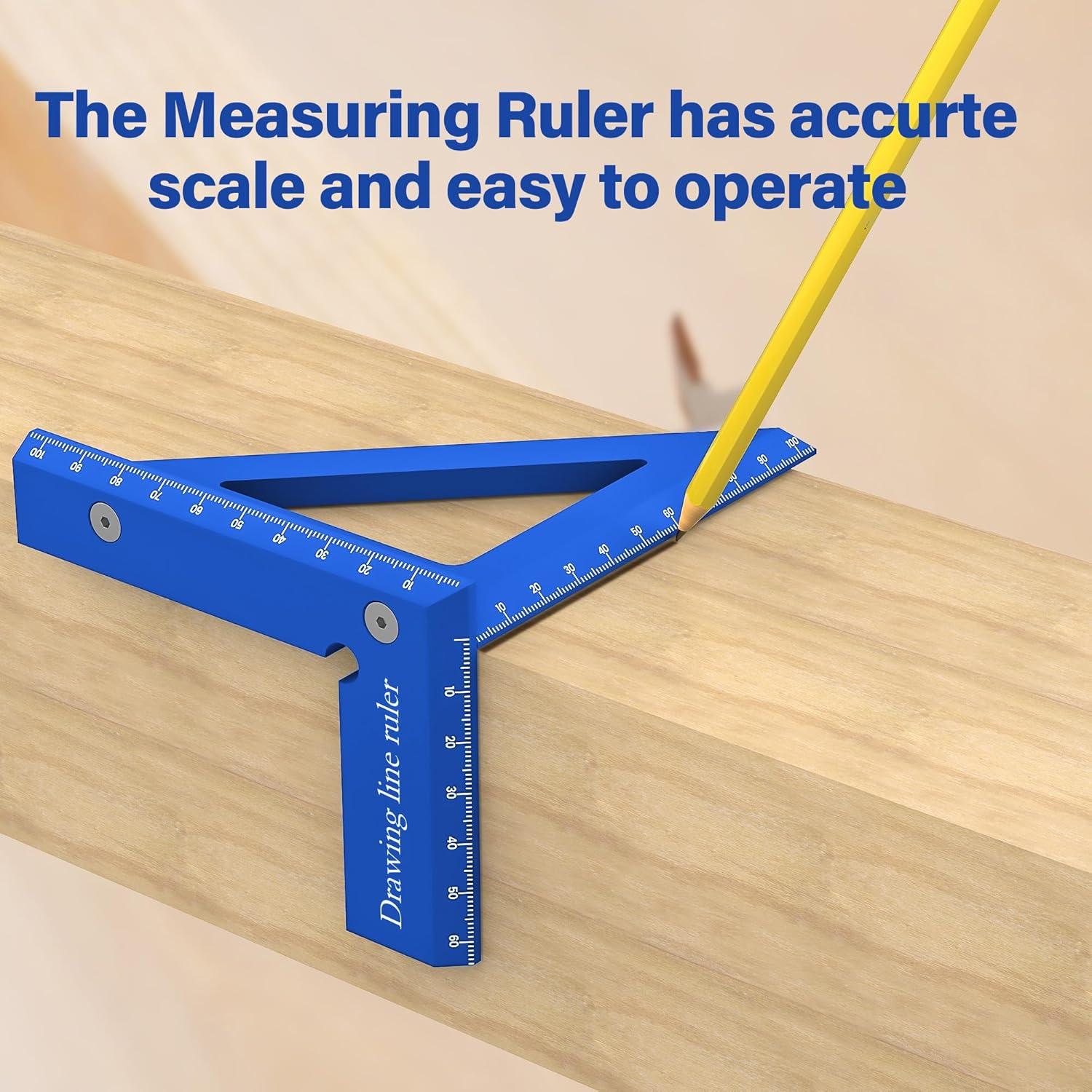Regla de Medición Multi Ángulo 3D VICHSAMWY Aluminio 45/90°