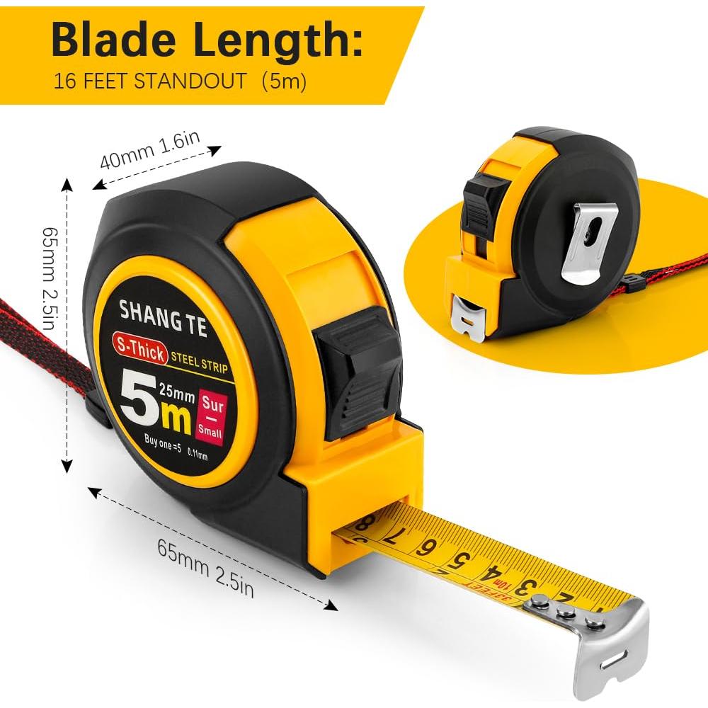 Cinta Métrica Retráctil 5m KIYFXA Acero Inoxidable