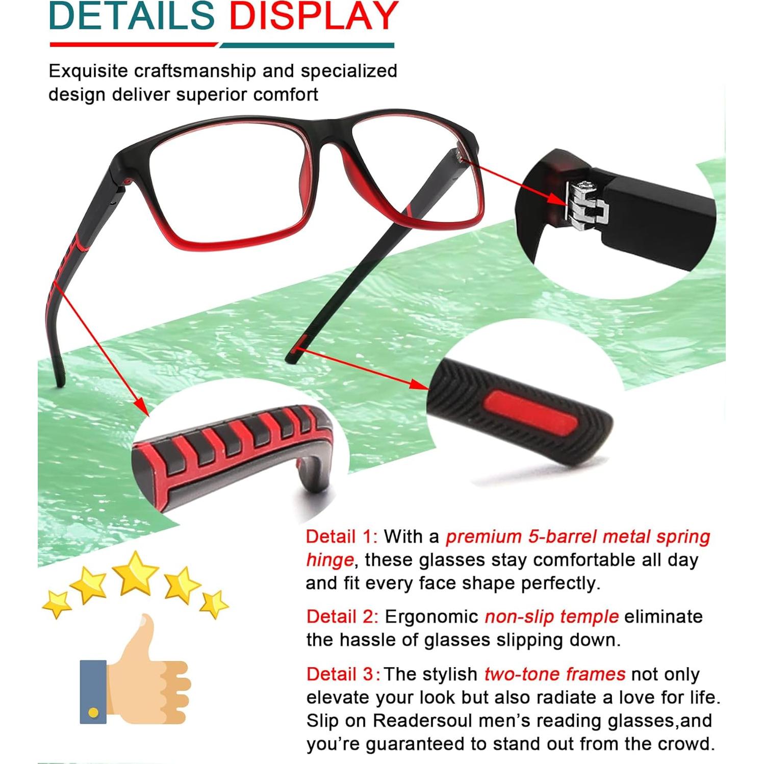 Paquete de 3 Gafas de Lectura Anti Luz Azul Readersoul