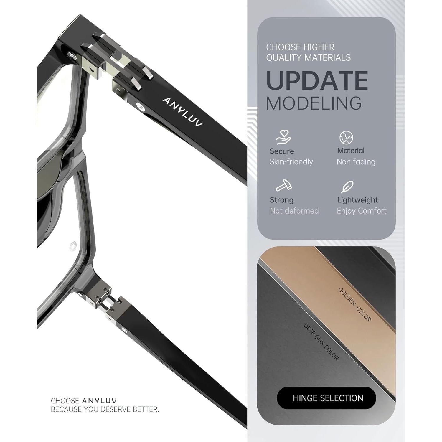 Gafas de Luz Azul ANYLUV AN143-A para Hombres y Mujeres