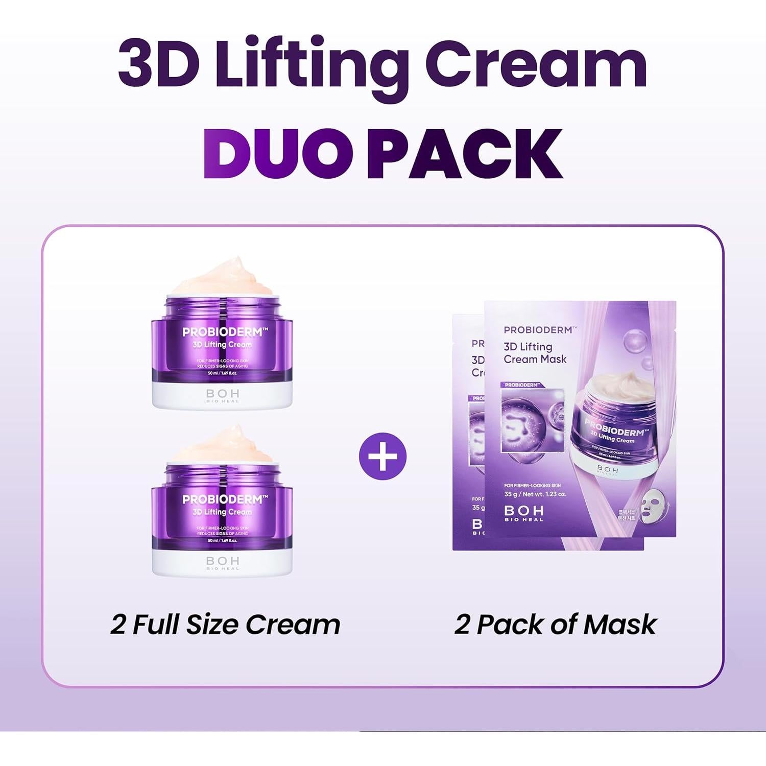 Crema Lifting 3D Bioheal Boh Probioderm Doble Set + Mascarillas