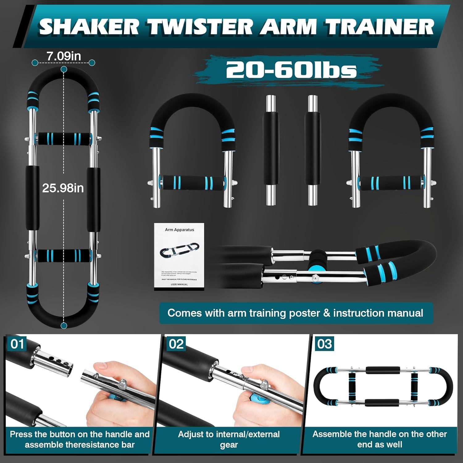 Entrenador de Brazos Twister HUDAEN Ajustable 9-27kg Portátil
