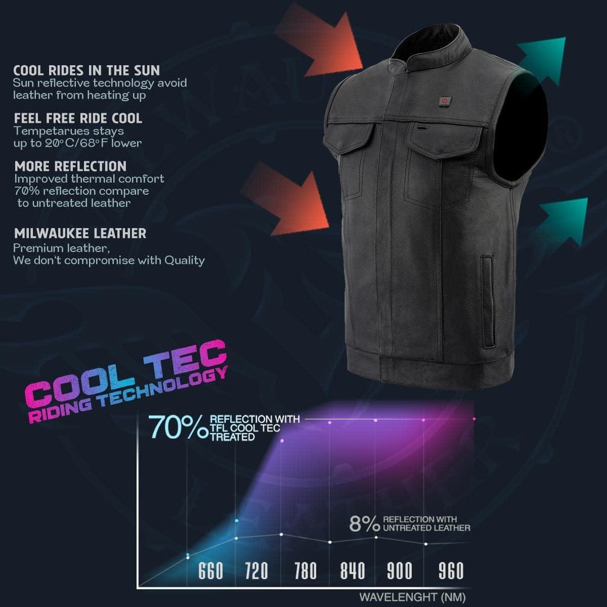 Chaleco de cuero calefactable Milwaukee Leather MLM3524SET