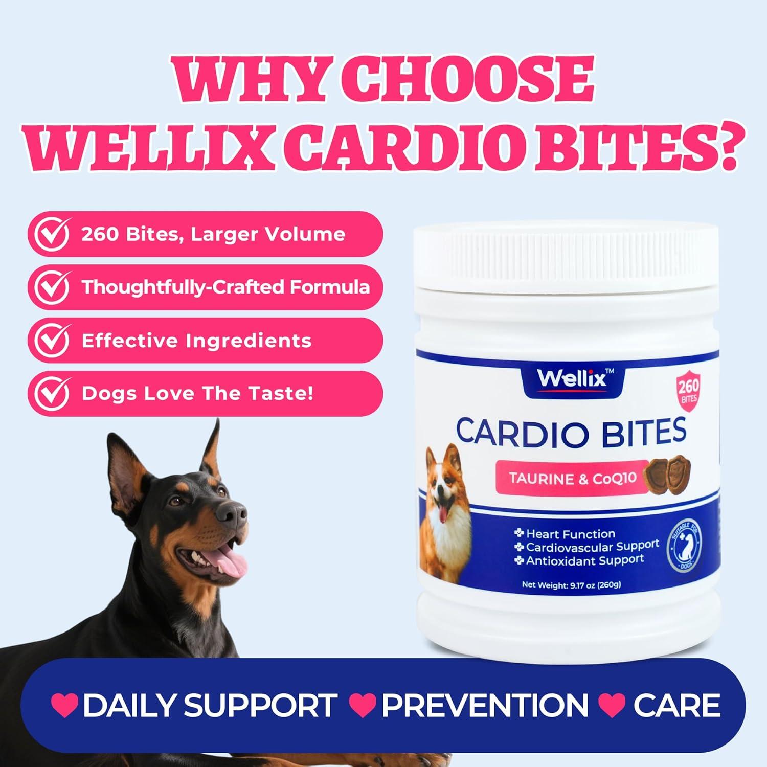 Wellix Cardio Bites 260 Bites - Suplemento Corazón Perros