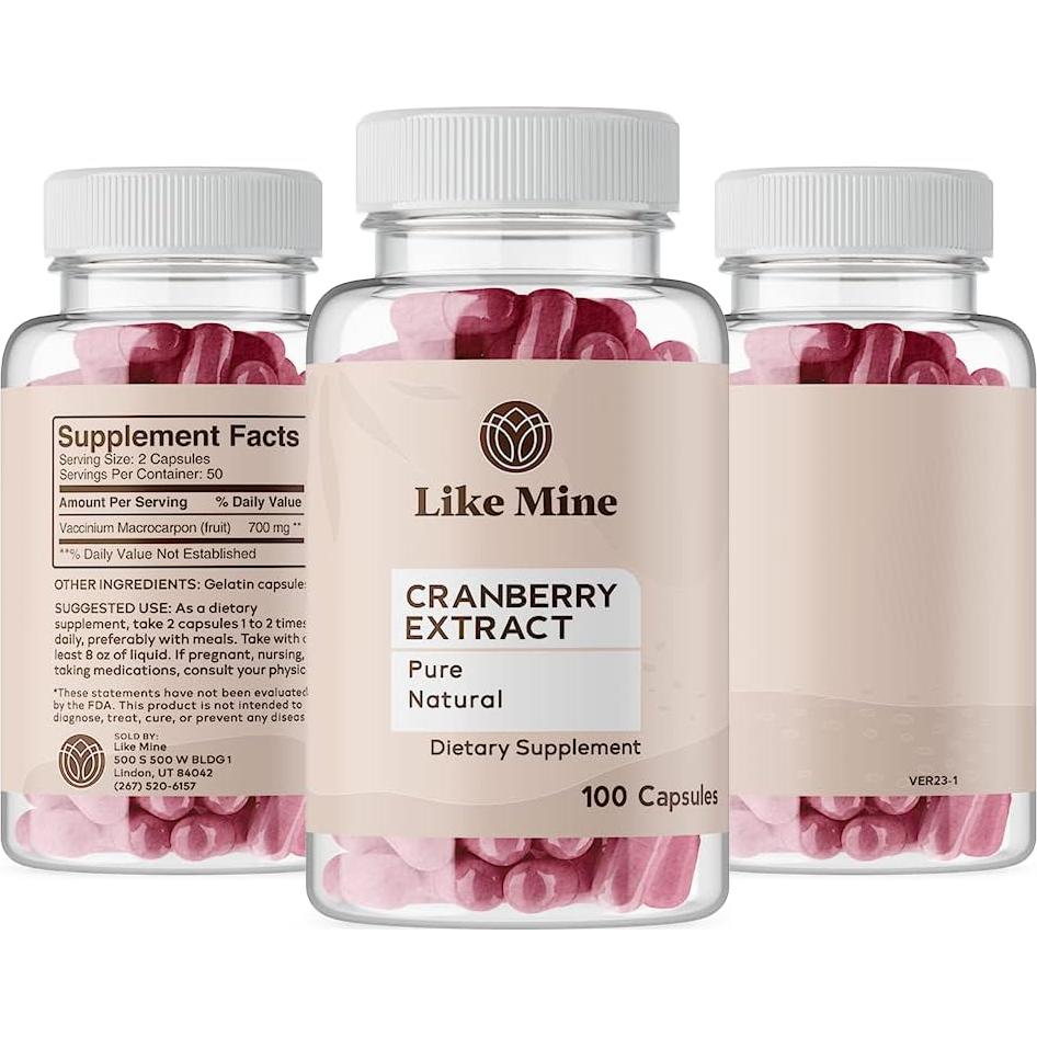 Extracto de Arándano Like Mine 100 Cápsulas Puras Sin Aditivos