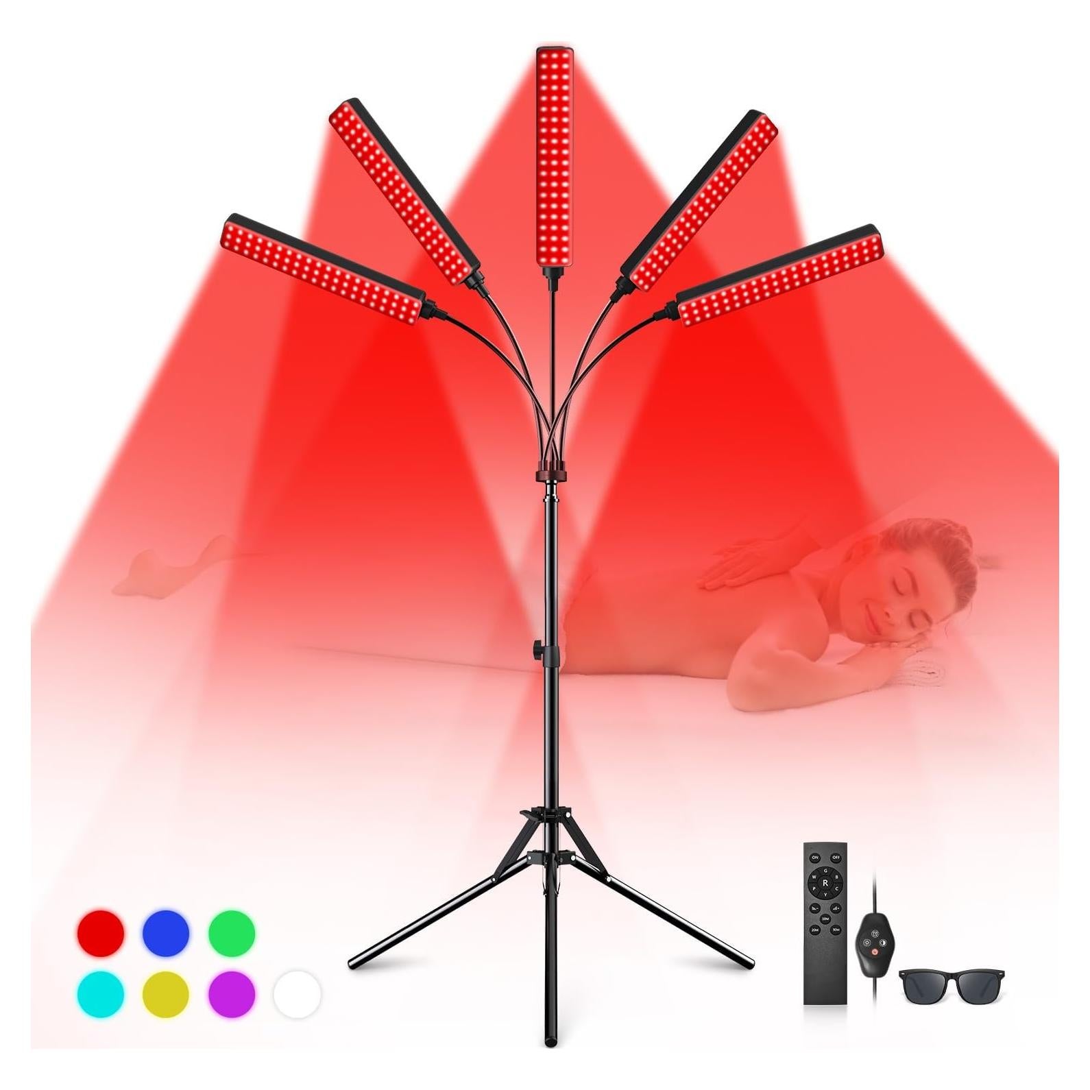 Terapia de Luz Roja FlaoAito 5 Cabezas 7 Colores 660nm 850nm