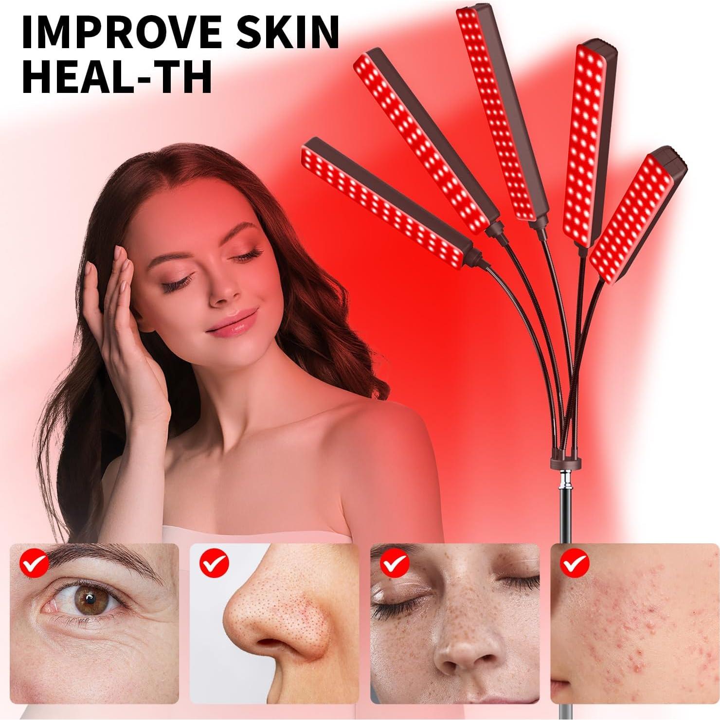 Terapia de Luz Roja FlaoAito 5 Cabezas 7 Colores 660nm 850nm