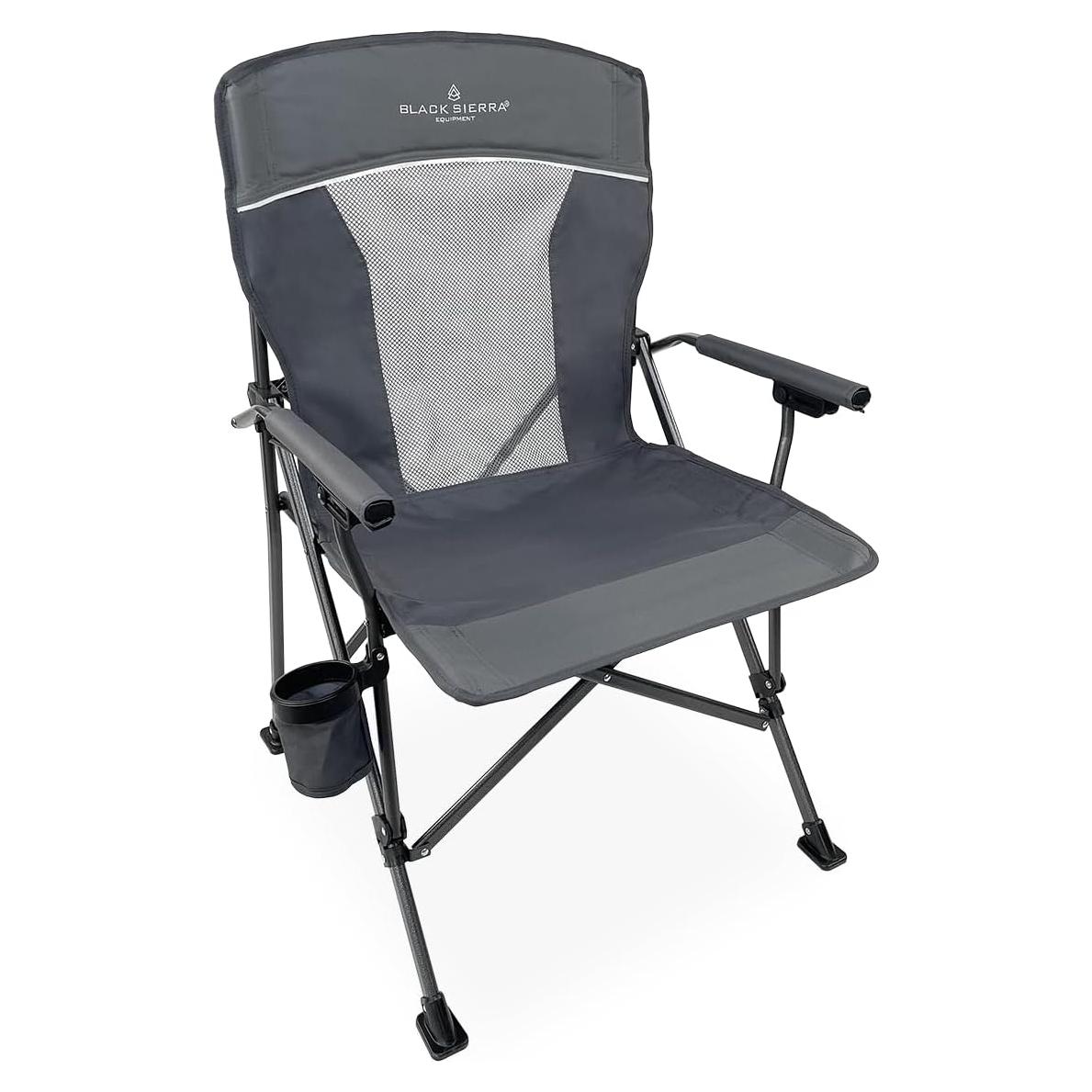 Silla de Camping Black Sierra Hardarm Ventback Gris