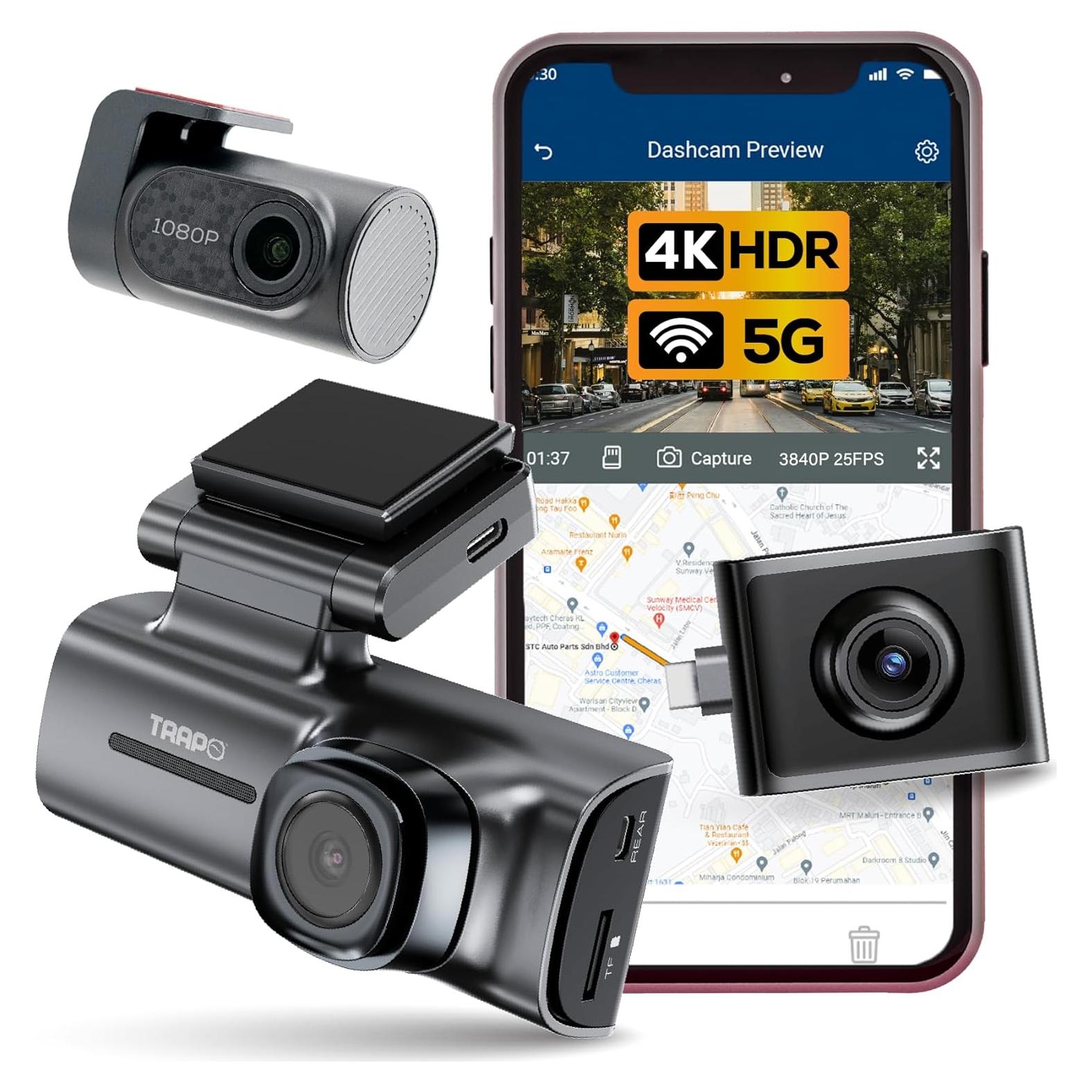 Cámara de tablero TRAPO S550 4K delantera y trasera GPS Wi-Fi