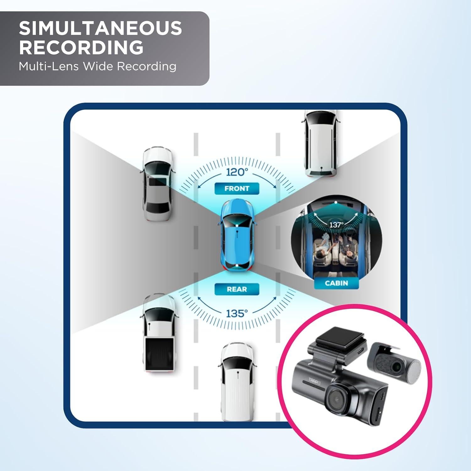 Cámara de tablero TRAPO S550 4K delantera y trasera GPS Wi-Fi