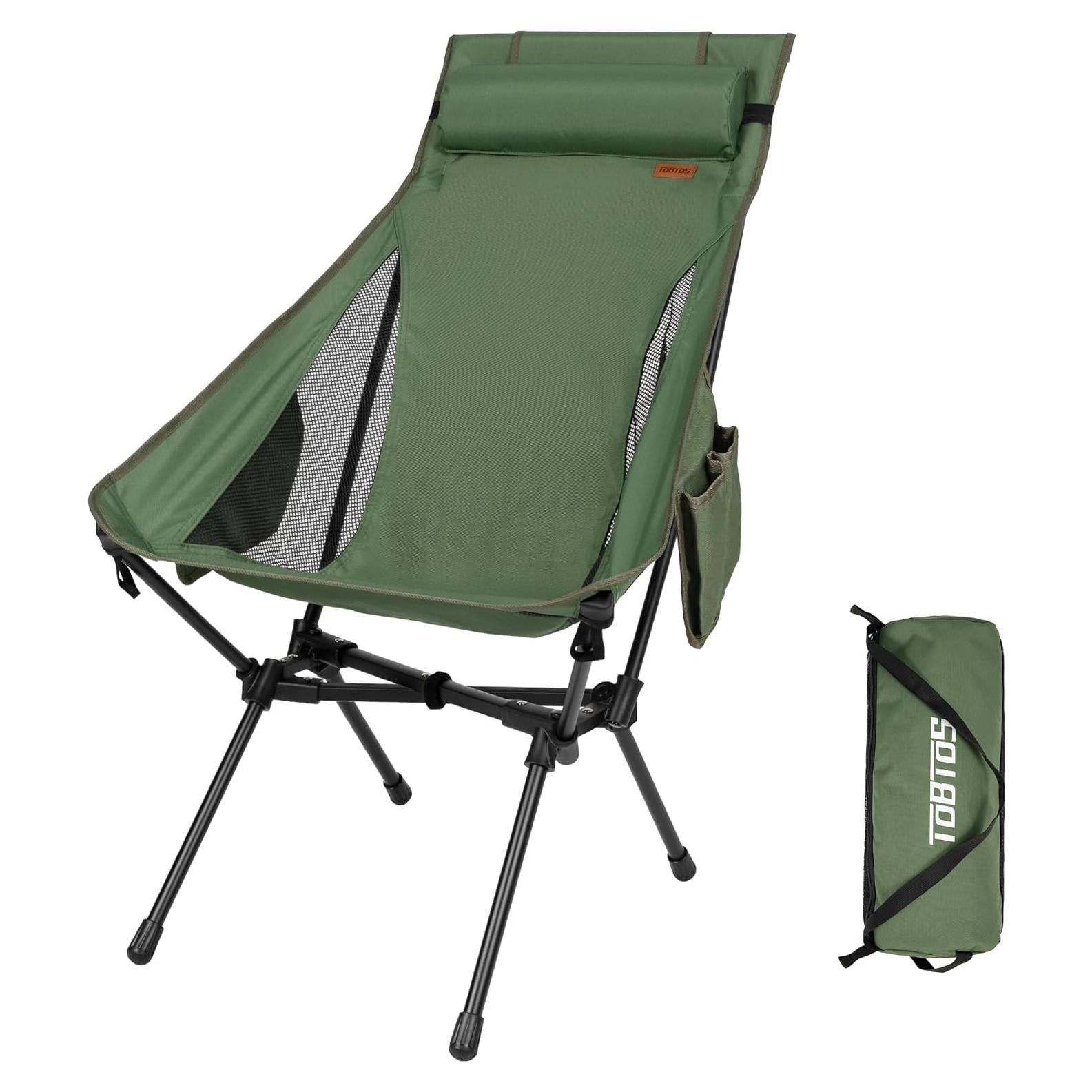 Silla de Camping Plegable TOBTOS Charles 200 kg Verde