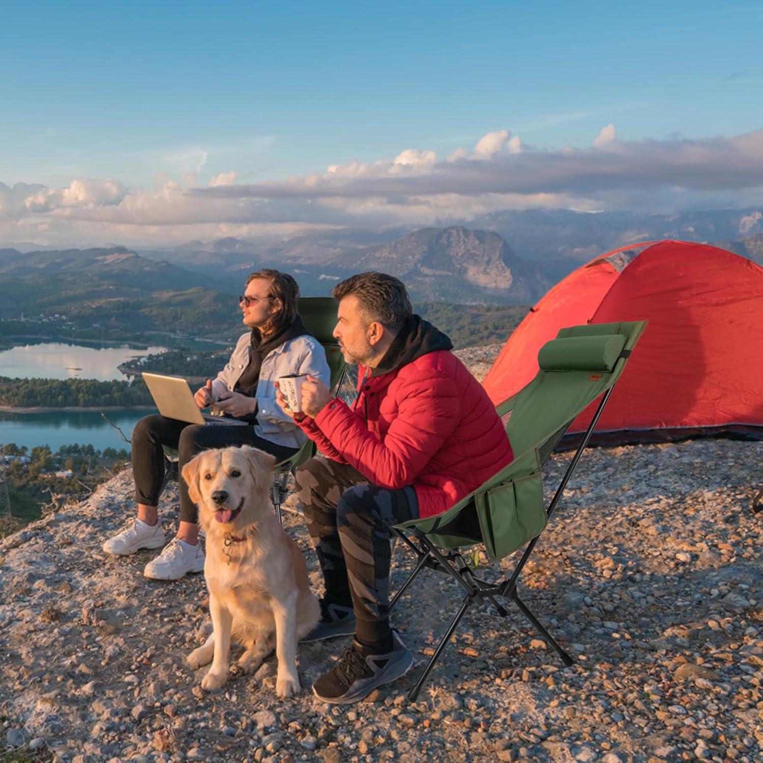 Silla de Camping Plegable TOBTOS Charles 200 kg Verde