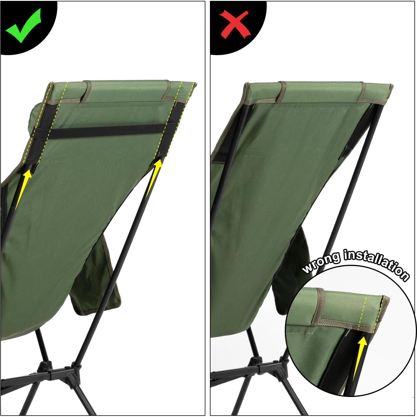 Silla de Camping Plegable TOBTOS Charles 200 kg Verde