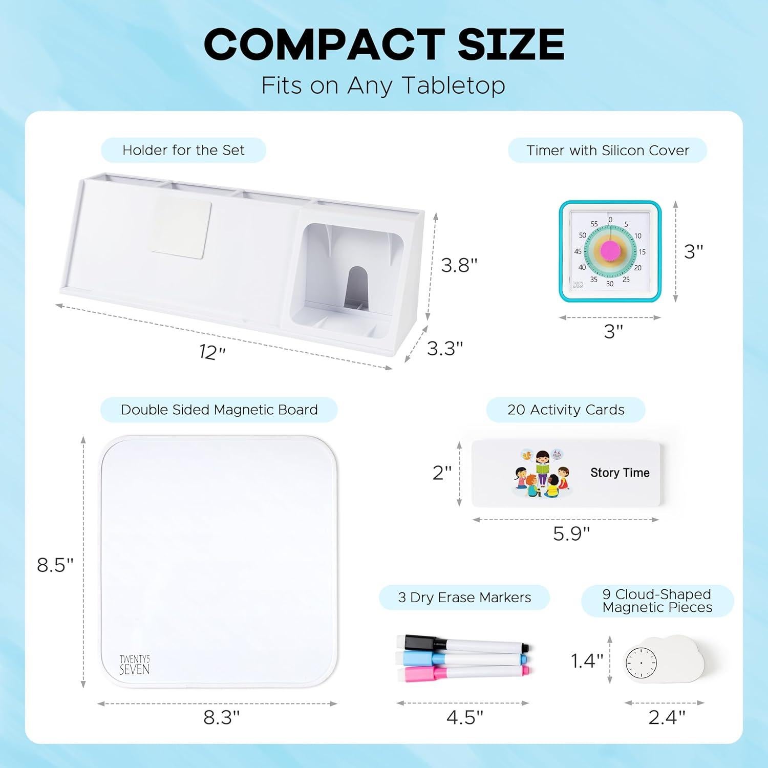 Horario Visual para Niños TWENTY5 SEVEN con Pizarra 22.86 cm