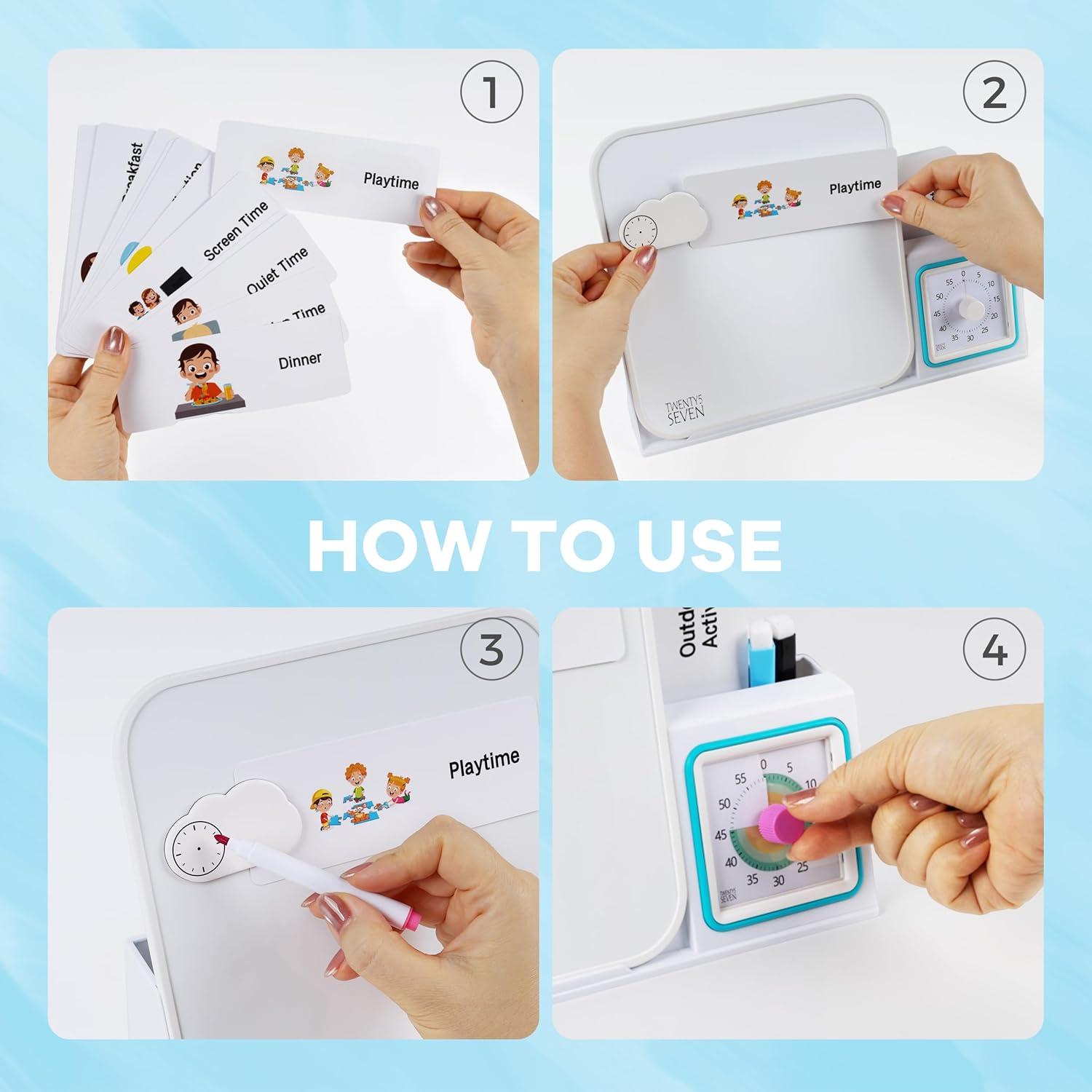 Horario Visual para Niños TWENTY5 SEVEN con Pizarra 22.86 cm