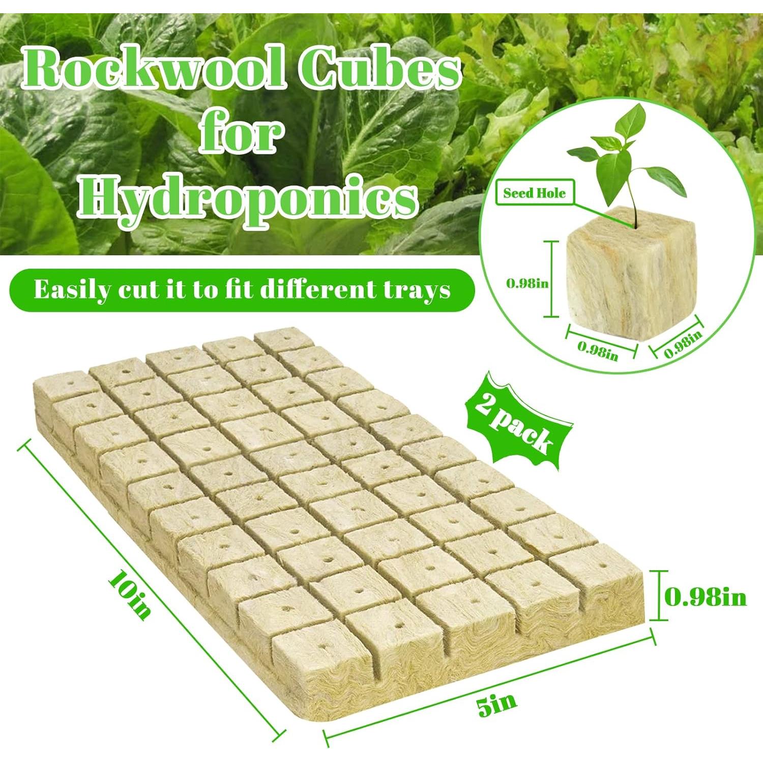 Cubos de Lana de Roca Legigo 1 Pulgada para Hidroponía 100 Tapones