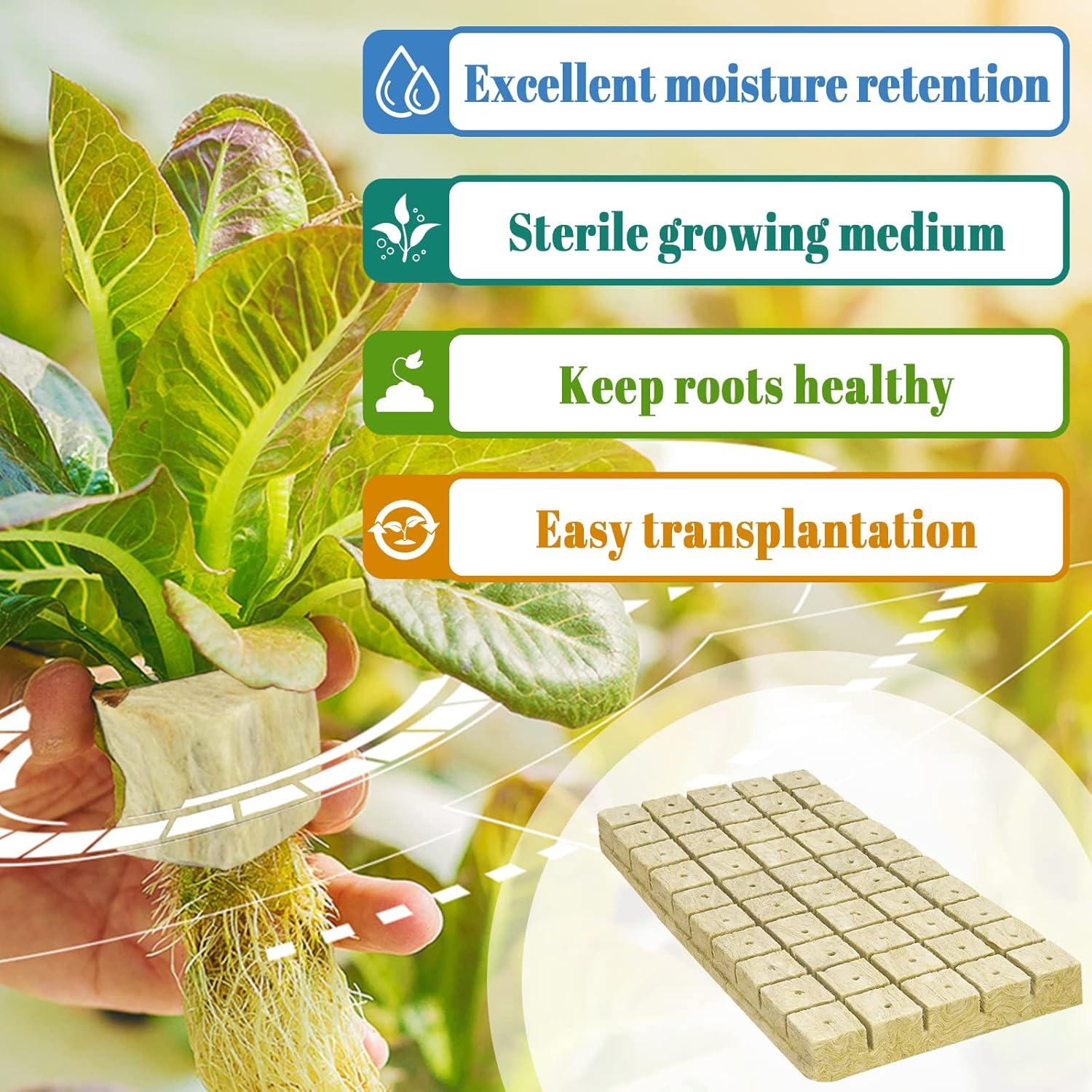 Cubos de Lana de Roca Legigo 1 Pulgada para Hidroponía 100 Tapones