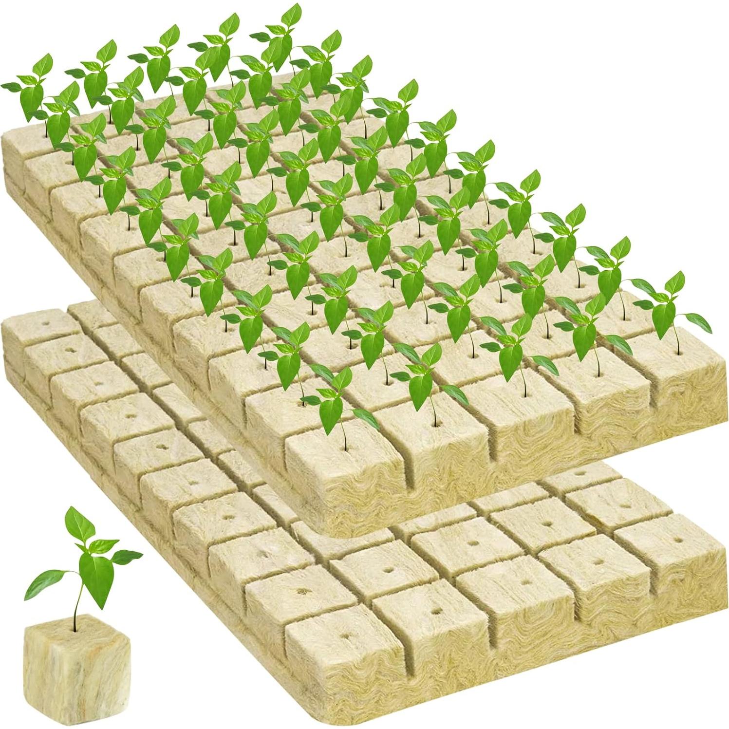 Cubos de Lana de Roca Legigo 1 Pulgada para Hidroponía 100 Tapones