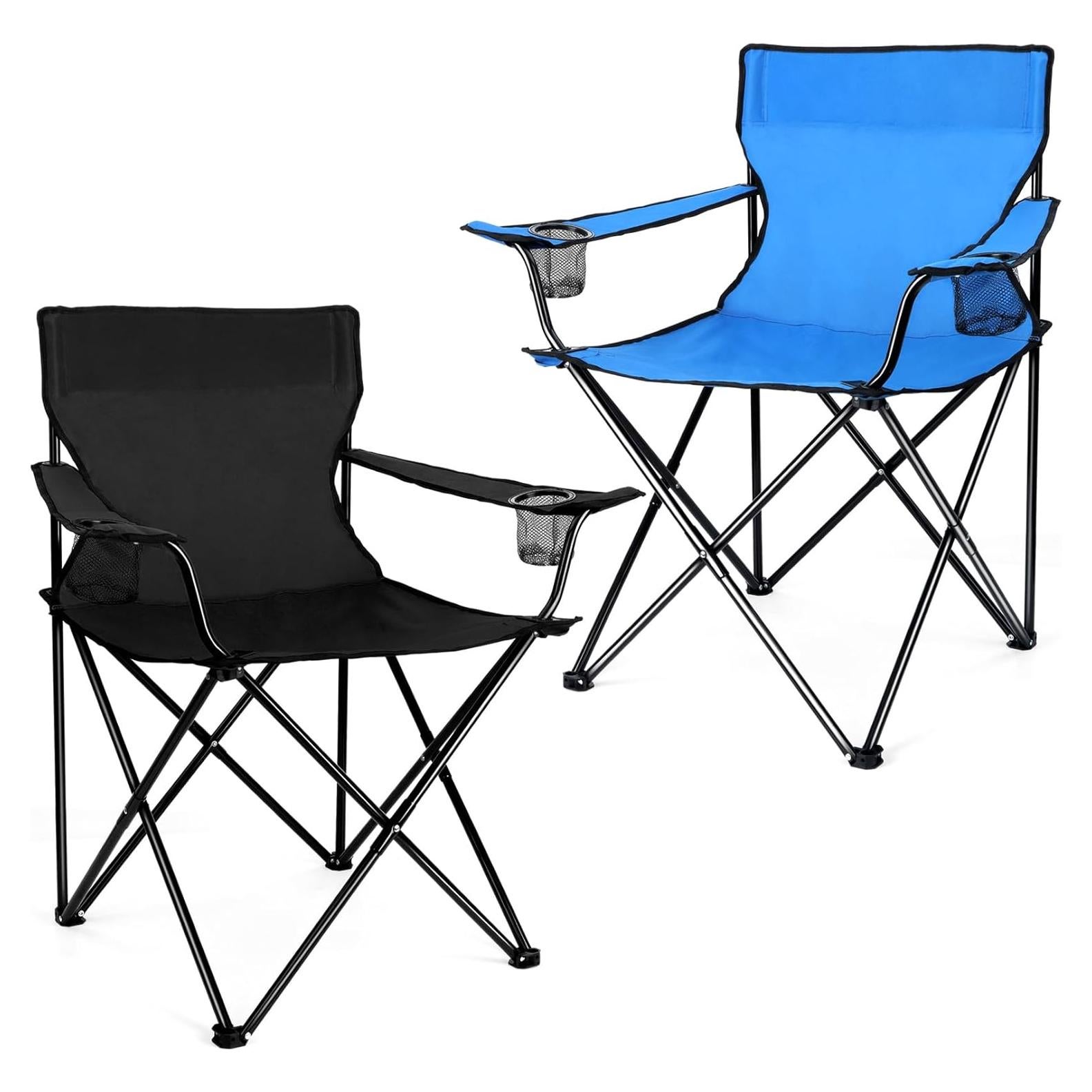 Silla de Camping Joyfair Plegable 113 kg 2 Portavasos