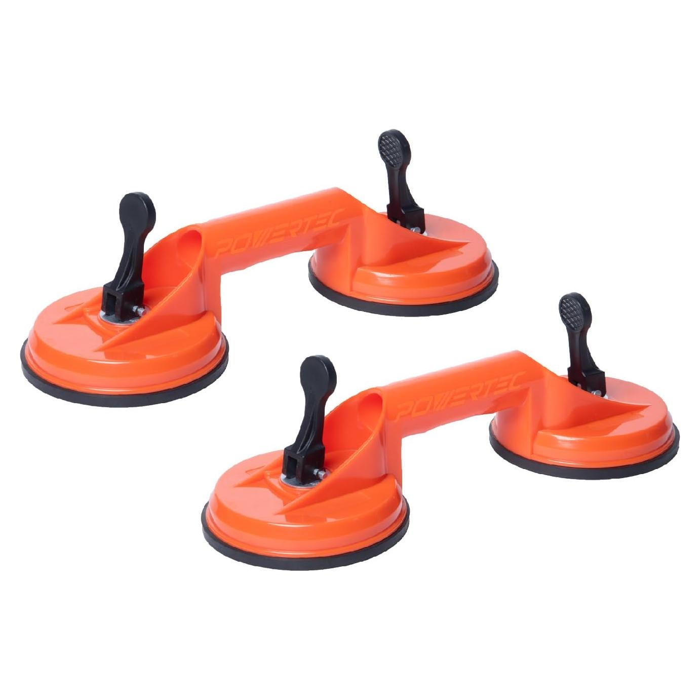 Copa de Succión Doble POWERTEC 2PK para Vidrio y Azulejos