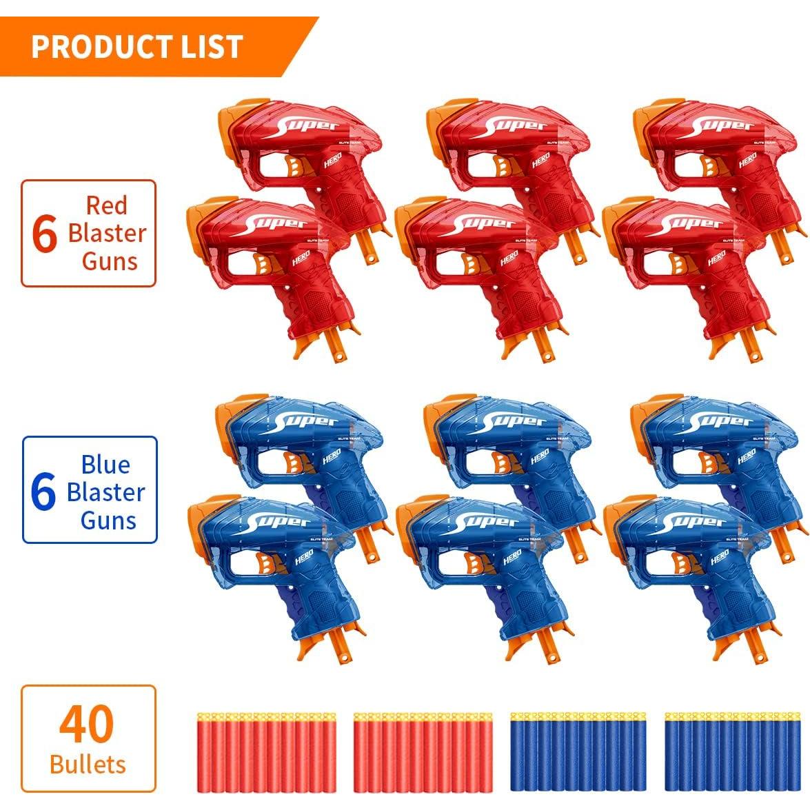 Conjunto de Armas Pequeñas Pandahero 12 Mini Pistolas y 40 Dardos