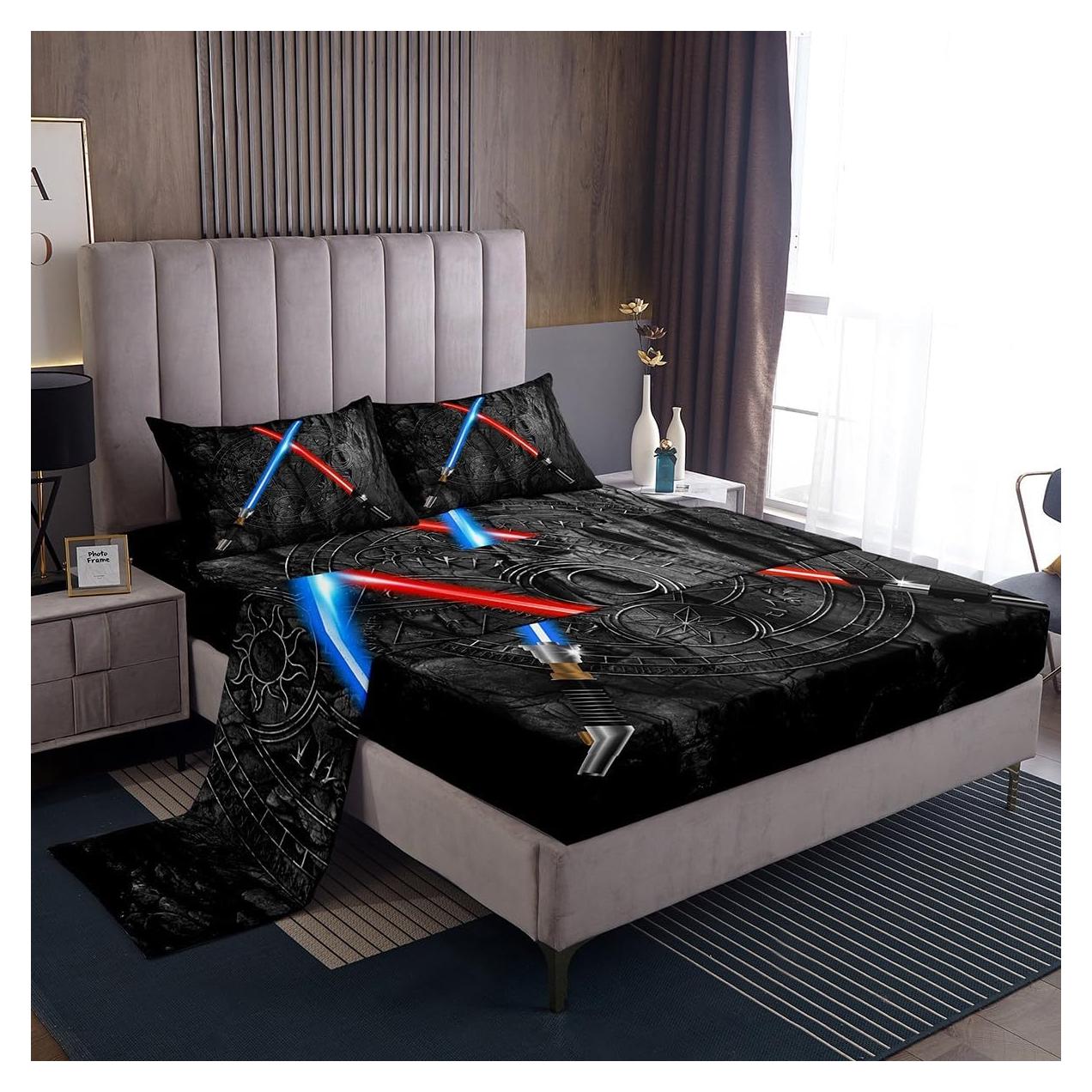 Juego de Sábanas Individual 3Pcs Castle Fairy Sable Negro