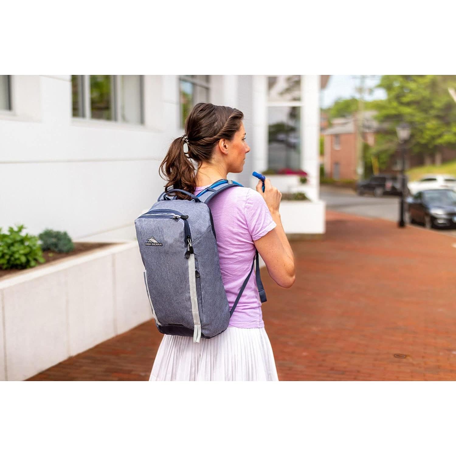 Mochila Commuter High Sierra Gris Azul 18L Acolchada