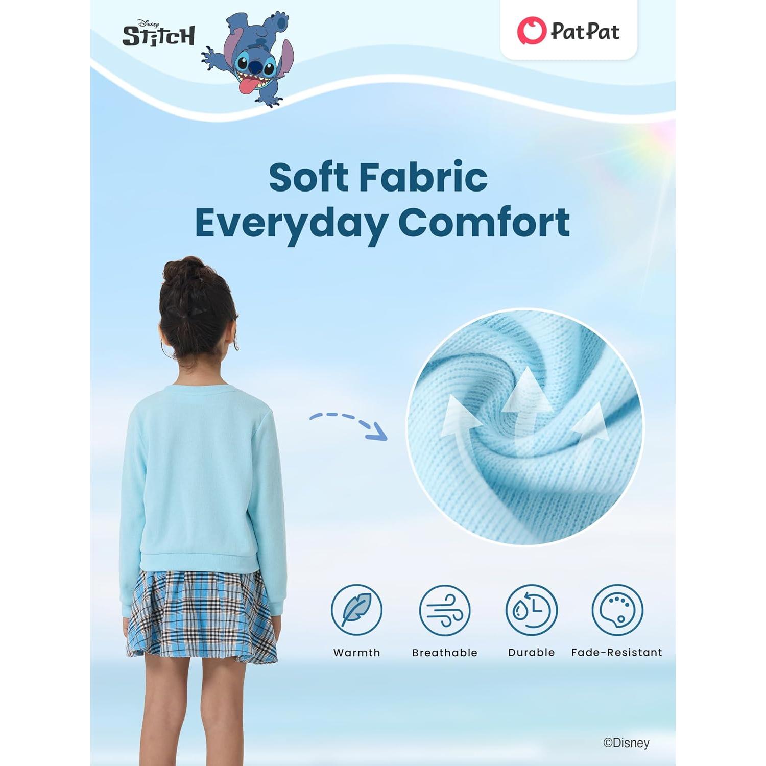 Disney Frozen Elsa Stitch Princess Moana Minnie Toddler Girl 2 Piece Outfit Kid Pearl Button Knit Top & Tweed Skirt Set 2-13Y