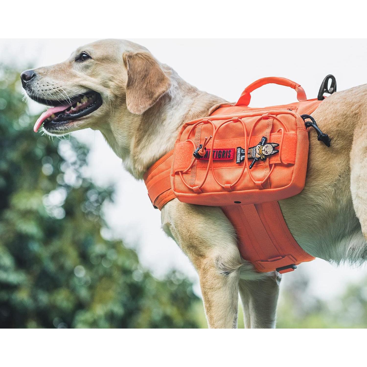 Mochila Táctica para Perros OneTigris Grande Naranja