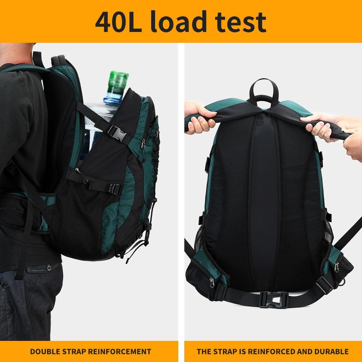 Mochila de senderismo BOVIP 40L impermeable unisex verde