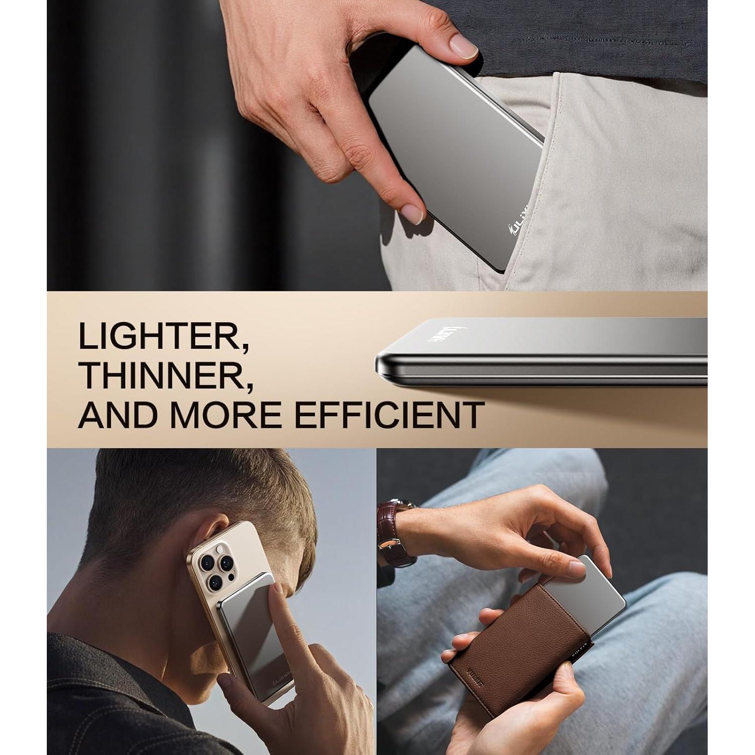 Cargador Portátil Magsafe ULiXWH 5000mAh Carga Rápida Gris