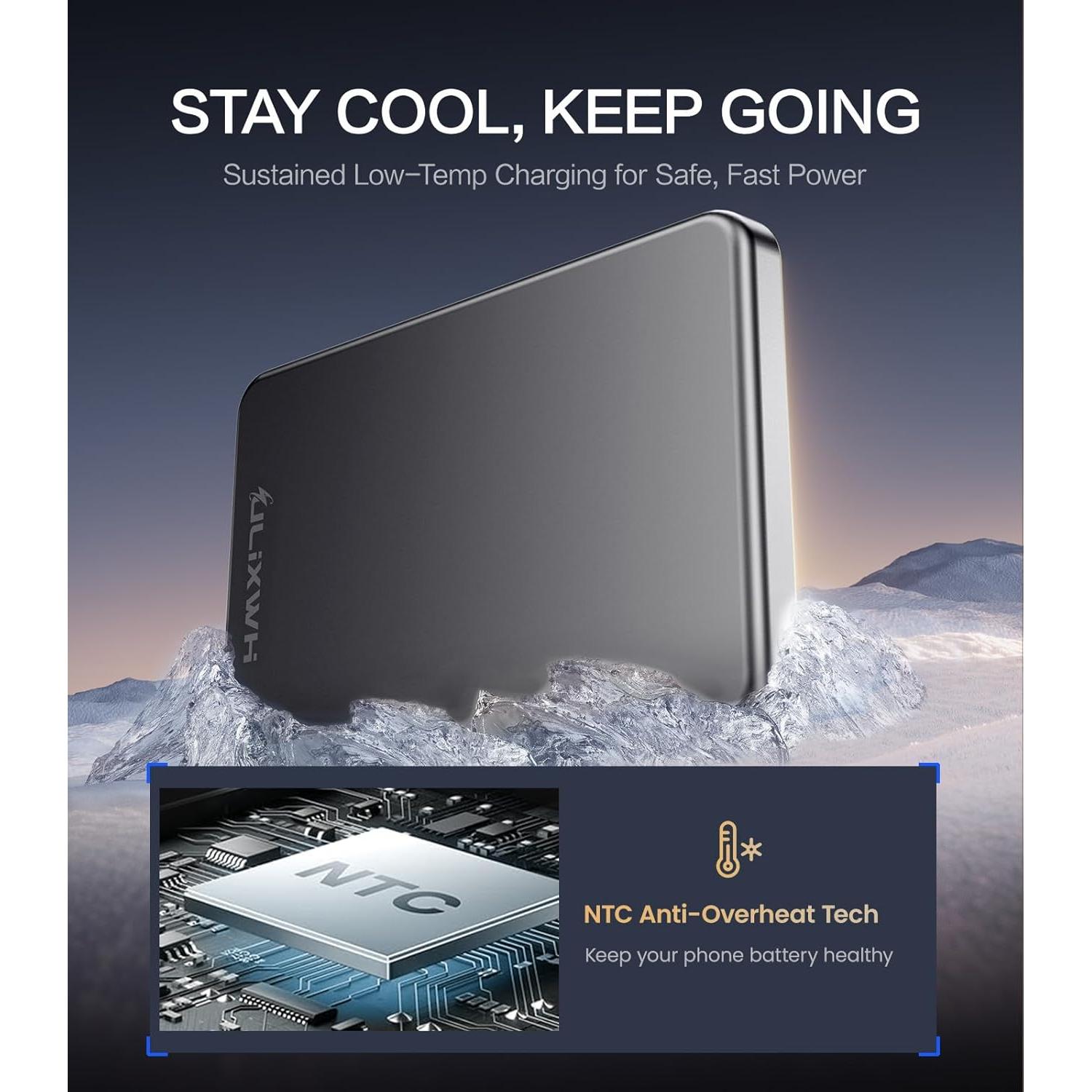 Cargador Portátil Magsafe ULiXWH 5000mAh Carga Rápida Gris