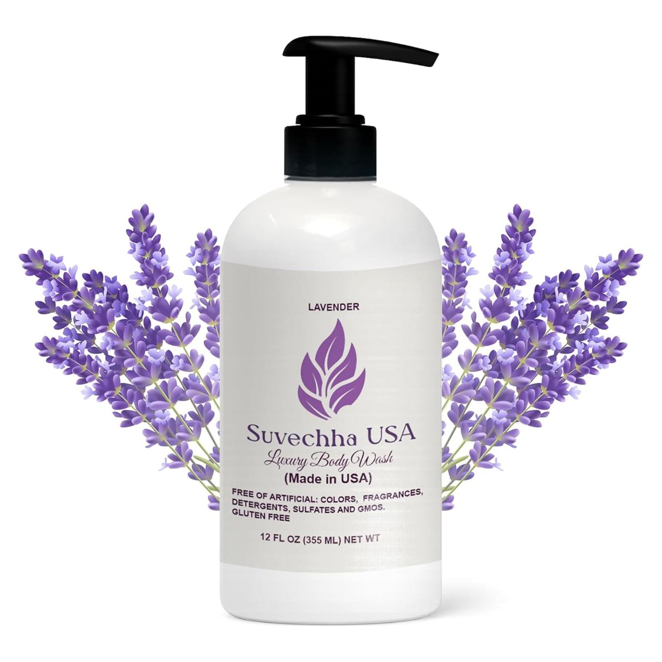 Jabón Corporal Vegano Suvechha Lavanda 340g Orgánico Hidratante