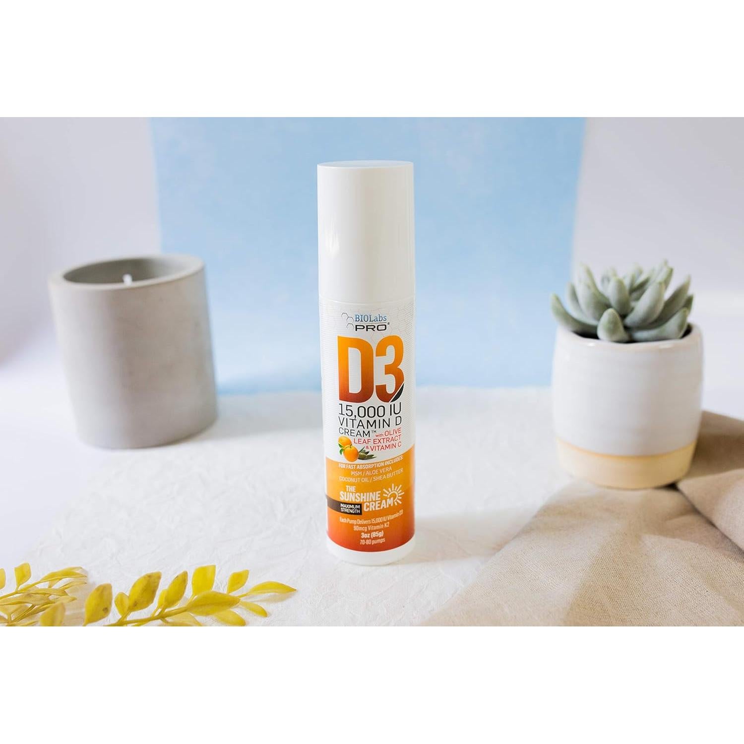 Crema de Vitamina D3 15000UI BIOLABS PRO con K2 - 85g