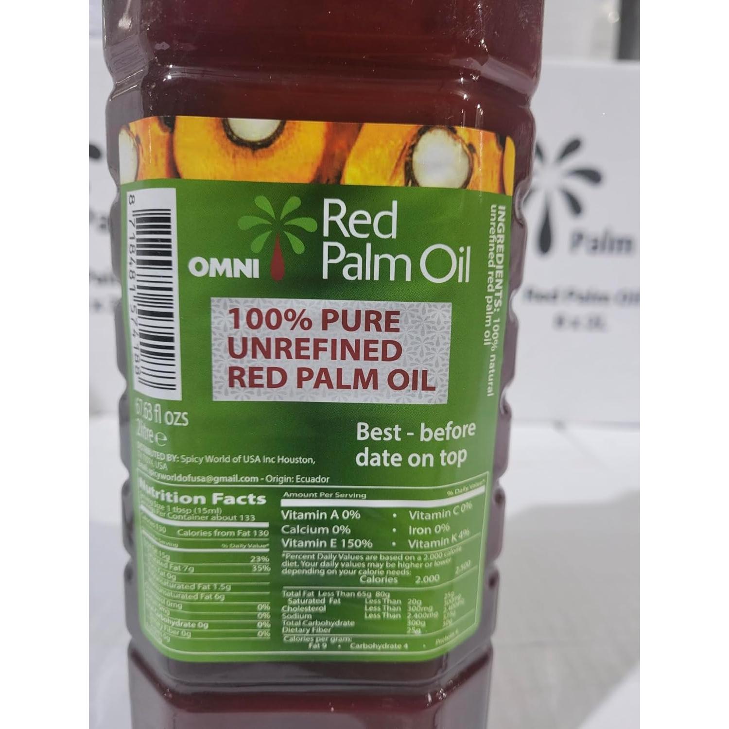 Aceite de Palma Rojo 100% Puro - 1915.5 g (1.99 L) Natural
