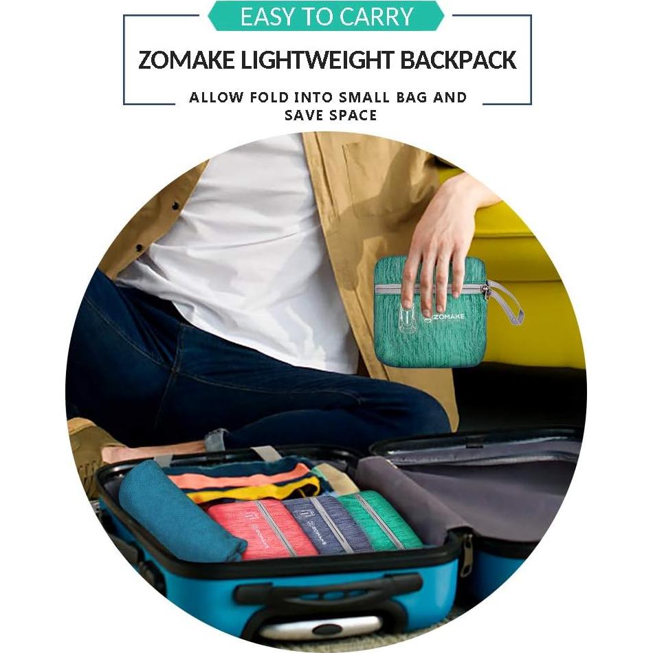 Mochila Plegable ZOMAKE 25L Resistente al Agua Verde