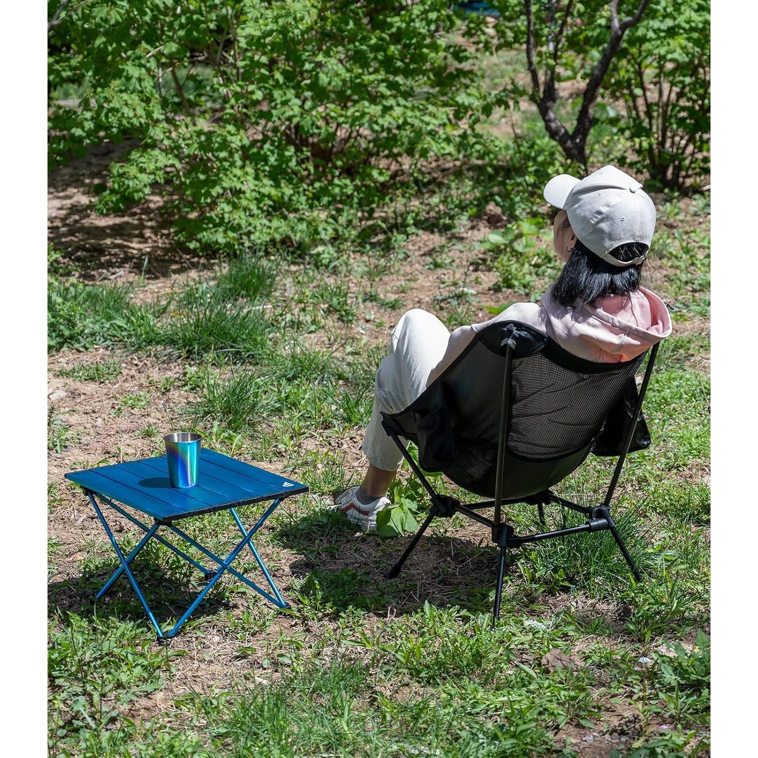 Silla de Playa Plegable iClimb IC607 Ultraligera Negra